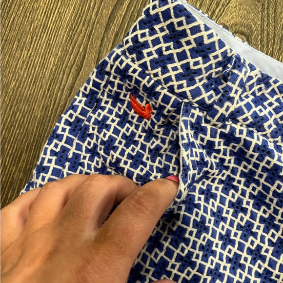 Southern Marsh Shorts The Brighton Marrakech Flat Front Geometric Blue Size 4 - Picture 4 of 7